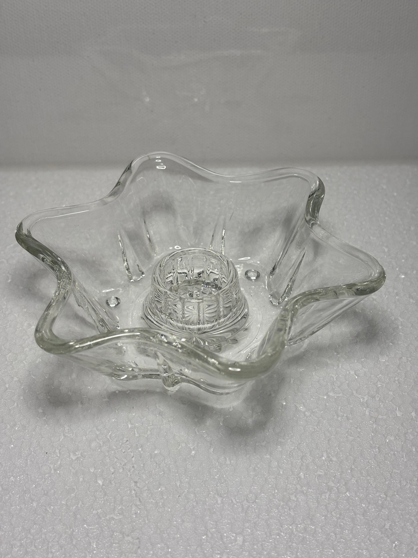 Vintage Flared Glass Flower Frog Bowl – 4.5" Wide