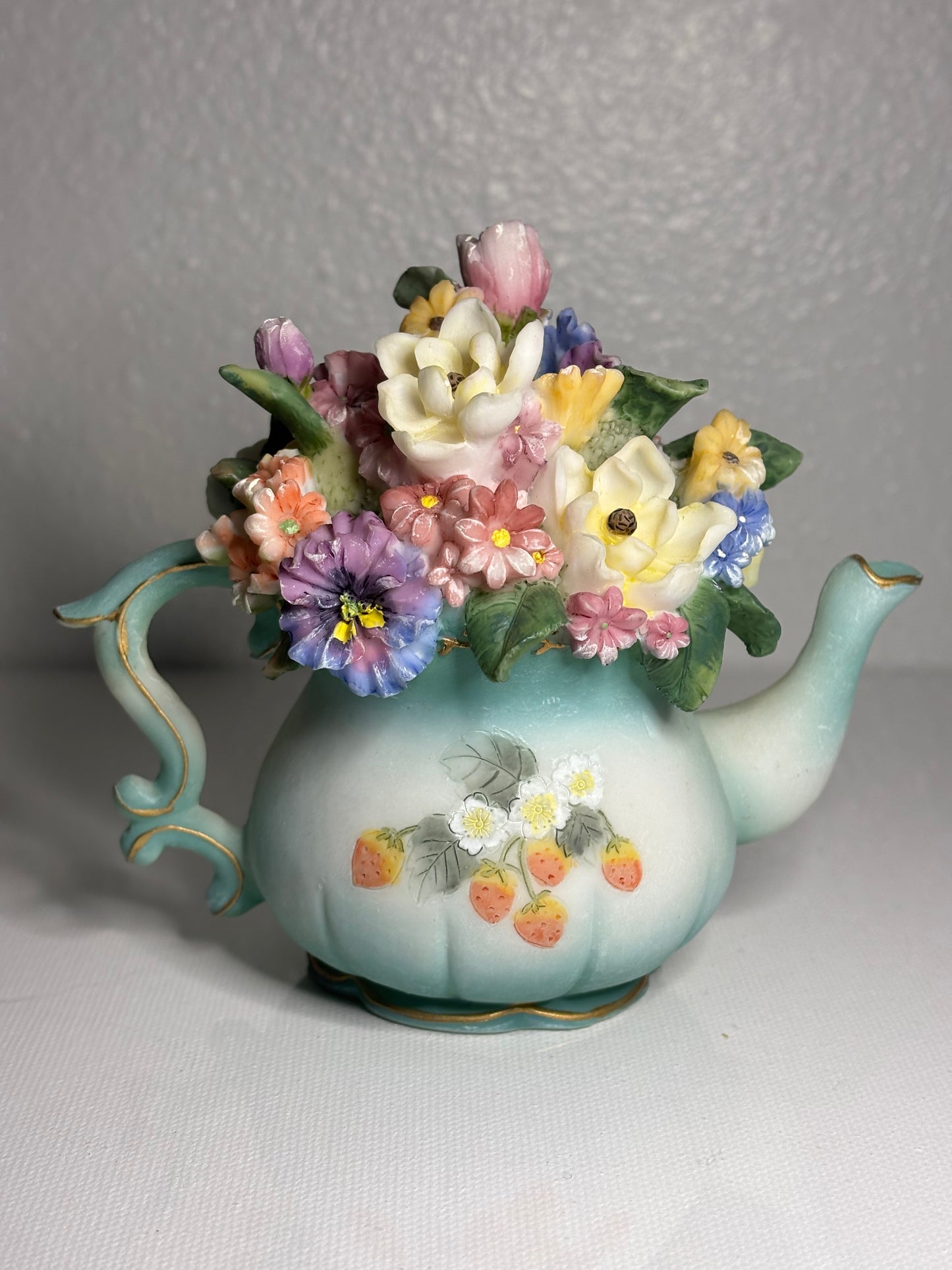 Whimsy in Bloom – Vintage Floral Teapot Figurine