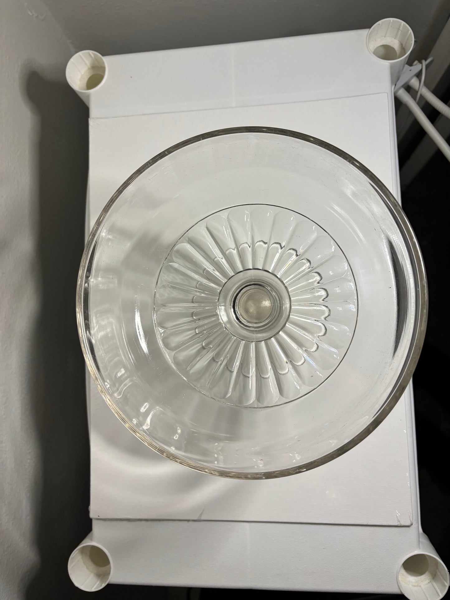 Vintage Clear Glass Pedestal Compote Dish – 8" Wide
