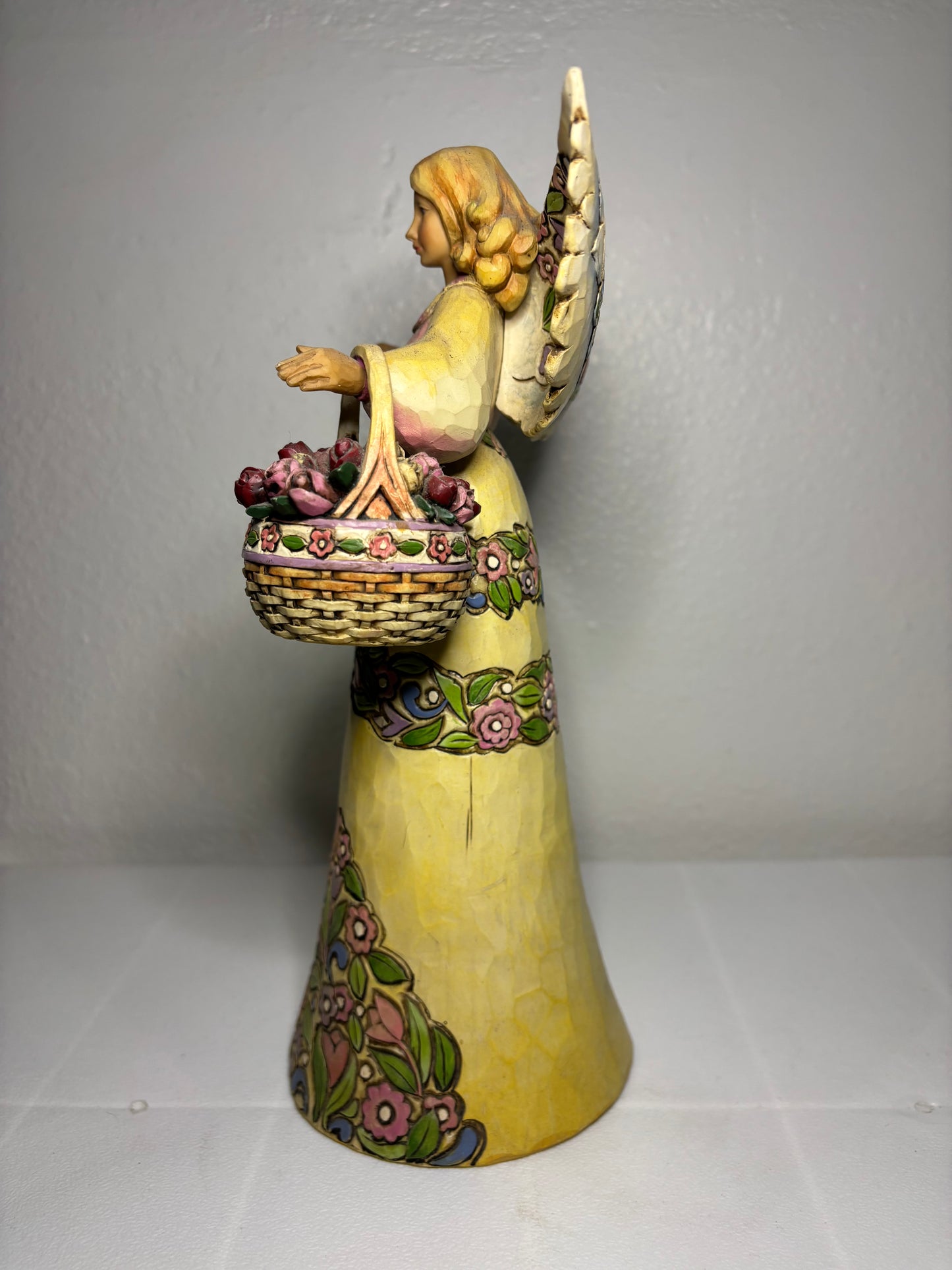 Jim Shore Heartwood Creek Angel – Peace in the Garden – 10” Figurine with Basket of Roses