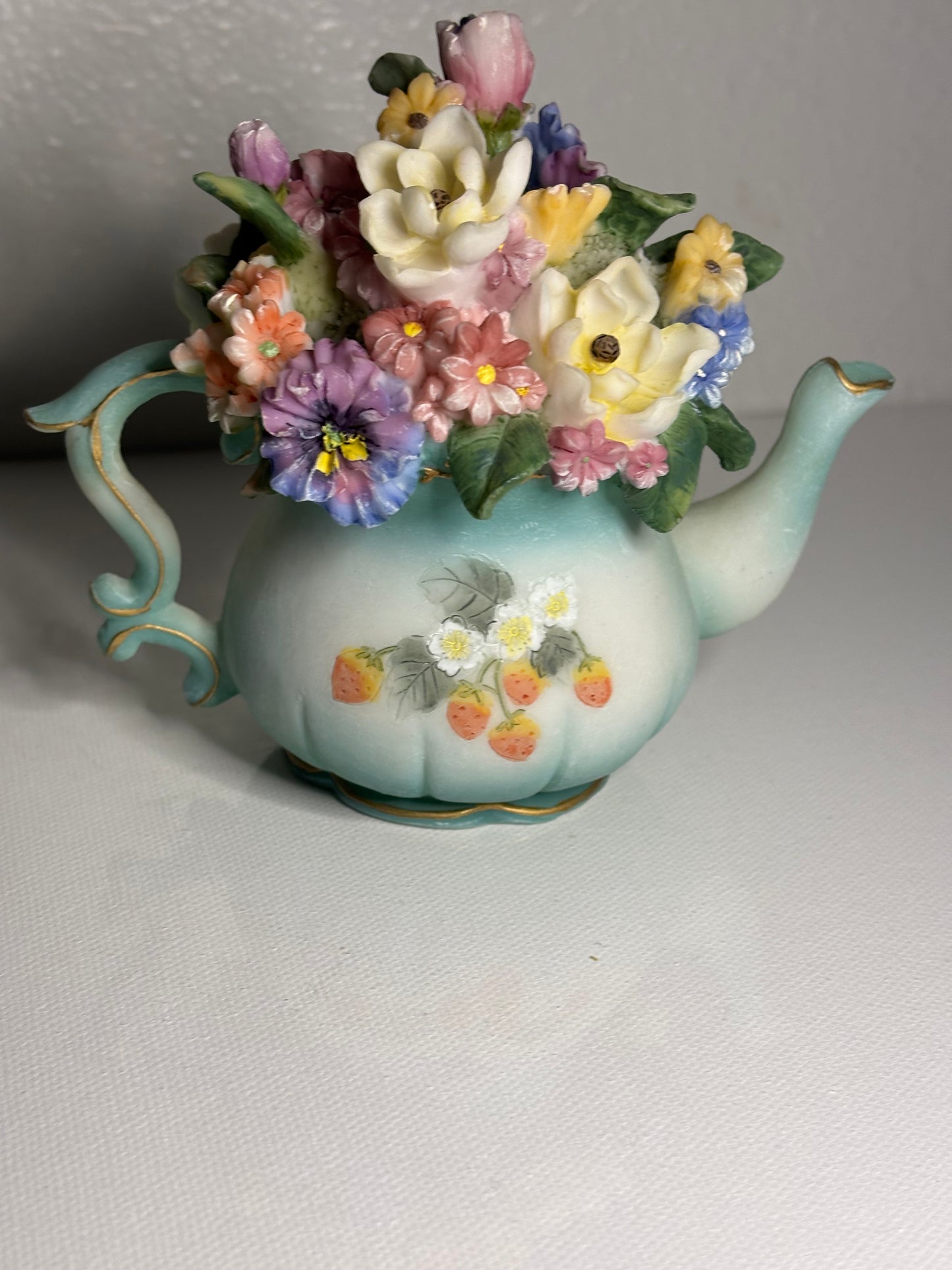 Whimsy in Bloom – Vintage Floral Teapot Figurine