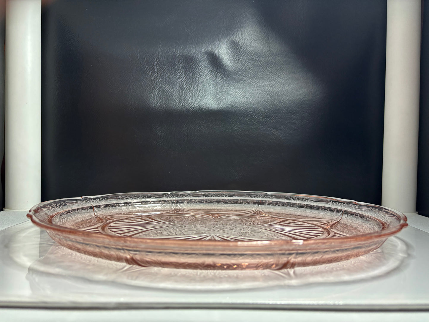 Vintage Pink Depression Glass Oval Serving Platter – 13" x 10"