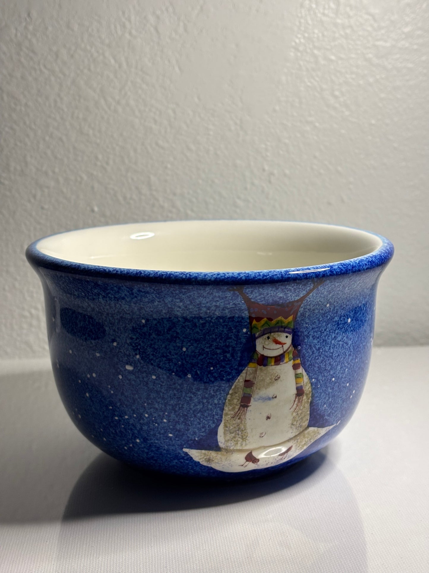Festive Blue Snowman Bowl – 6"x6"x4"