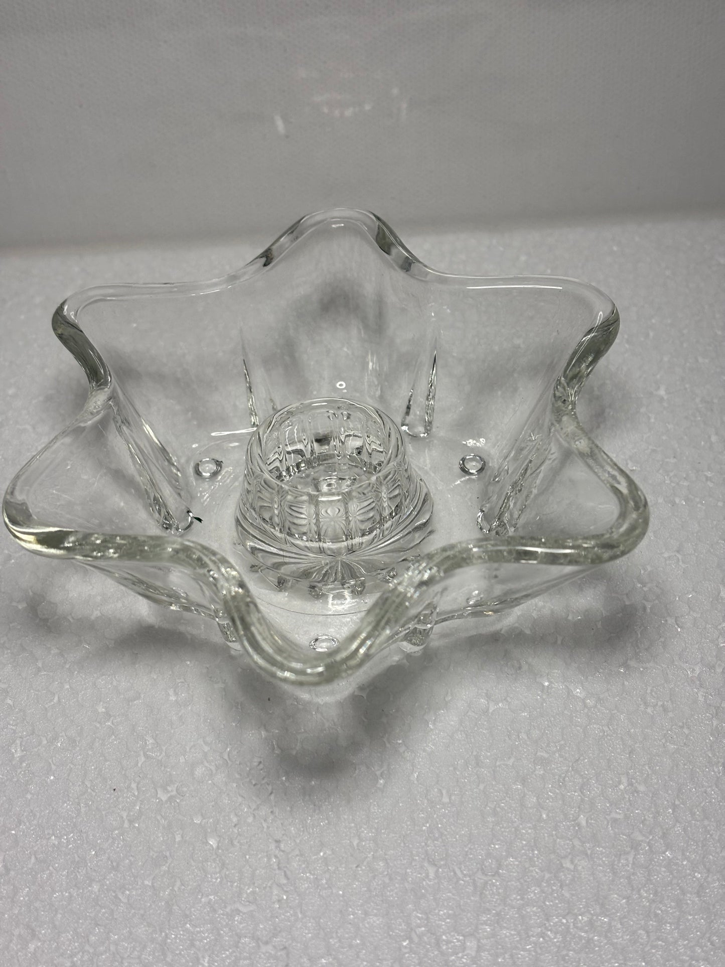 Vintage Flared Glass Flower Frog Bowl – 4.5" Wide