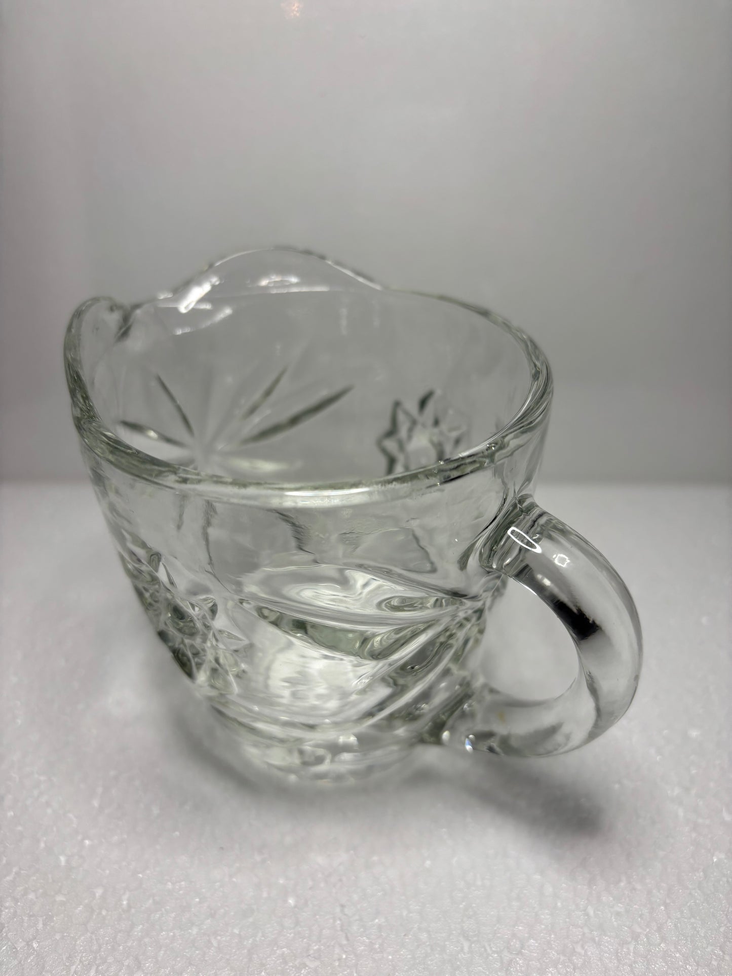 Vintage Starburst Pressed Glass Creamer Pitcher β 3.75" Tall