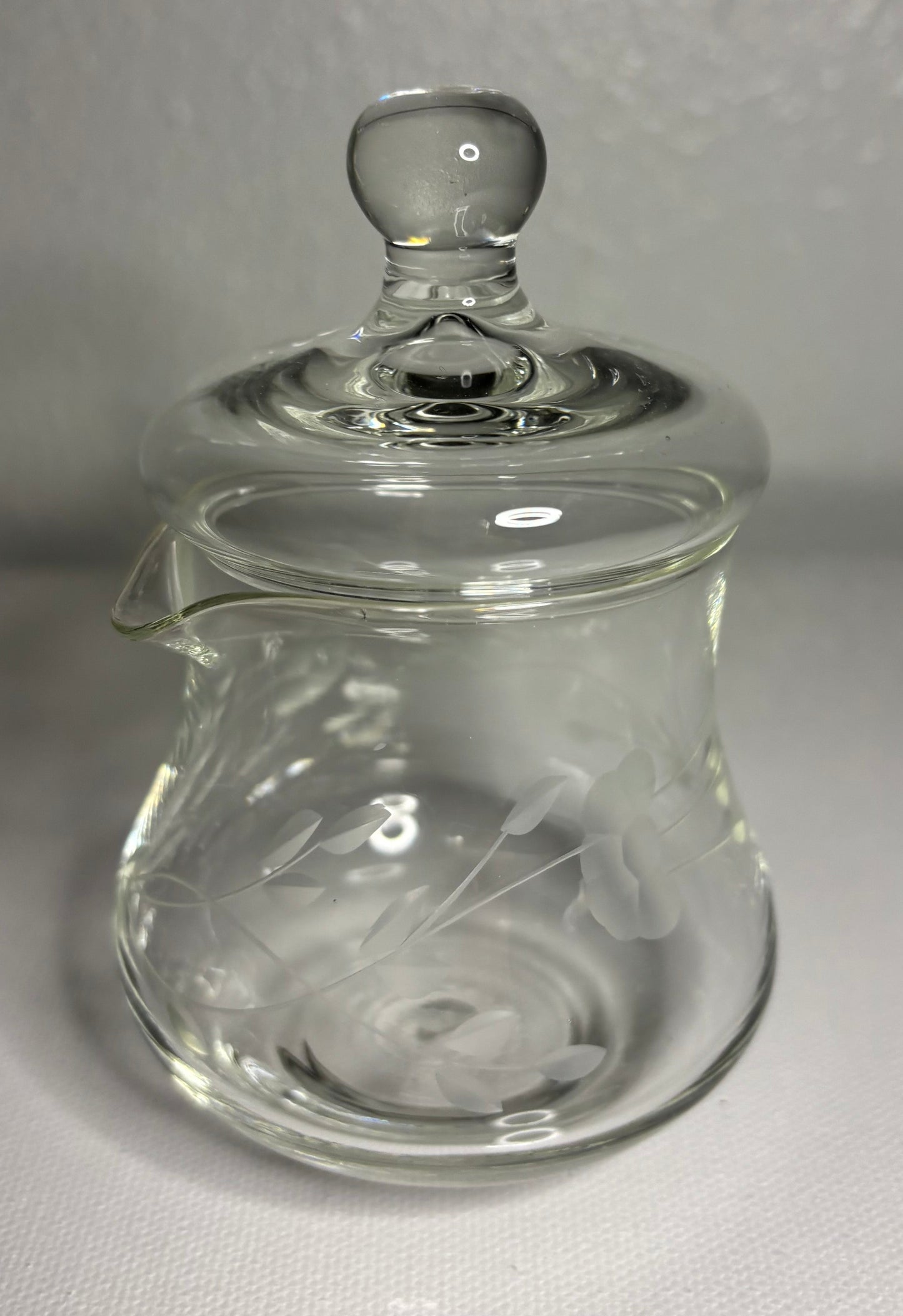 Etched Glass Honey or Jam Jar with Lid – 2.5"x2.5"x4"