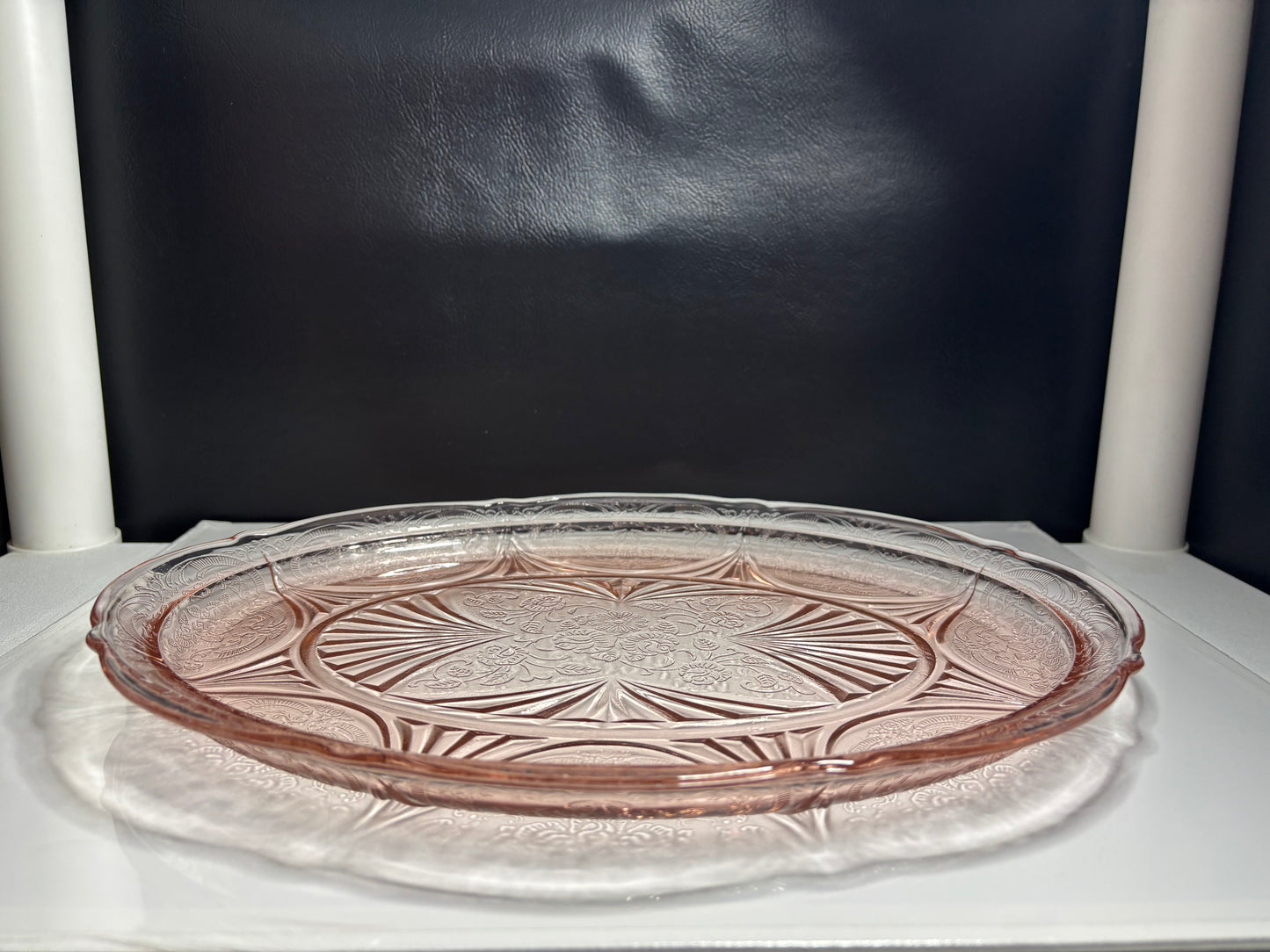 Vintage Pink Depression Glass Oval Serving Platter – 13" x 10"