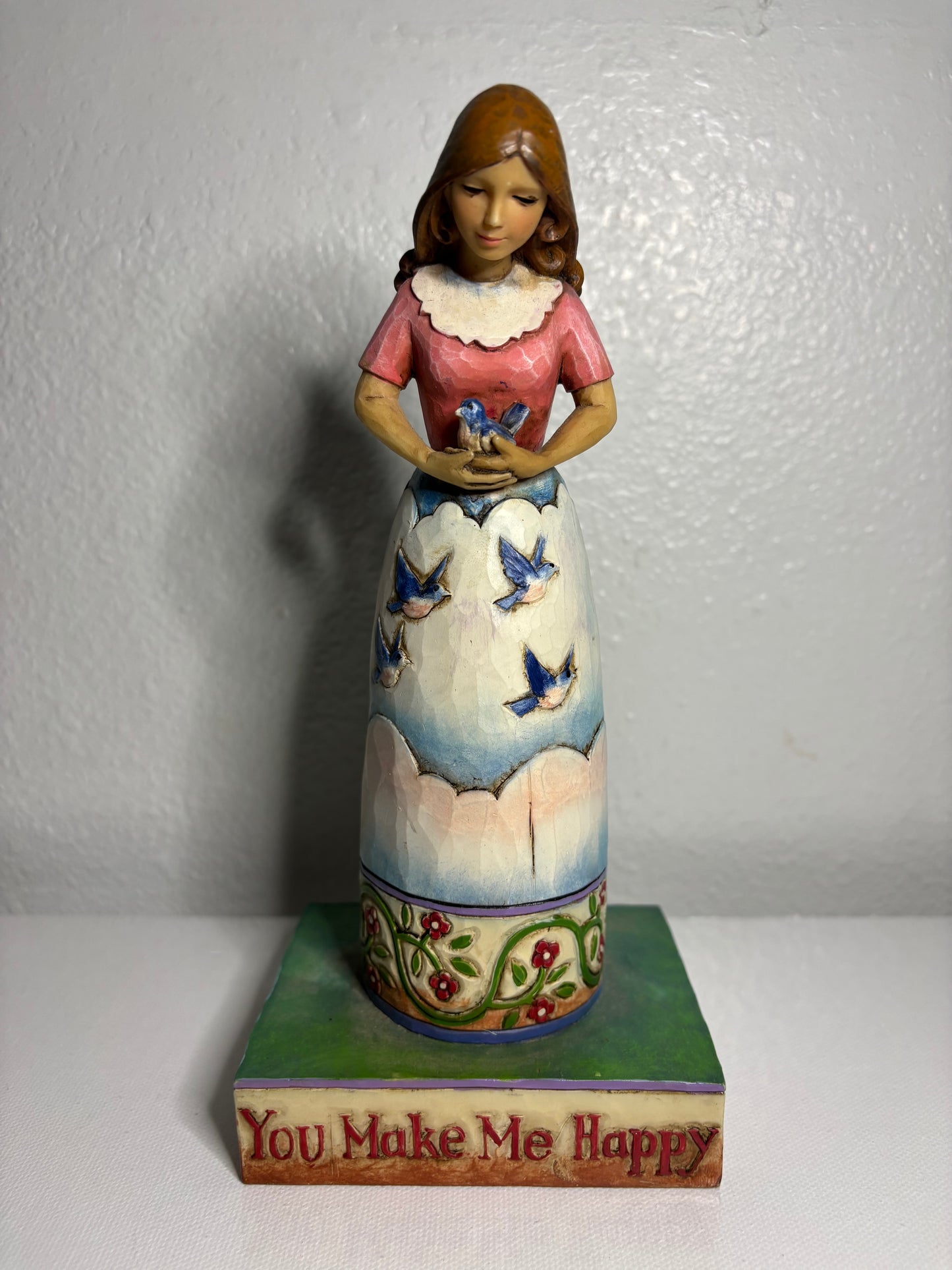 Jim Shore Heartwood Creek Figurine – You Make Me Happy (4007239) – 8” Tall