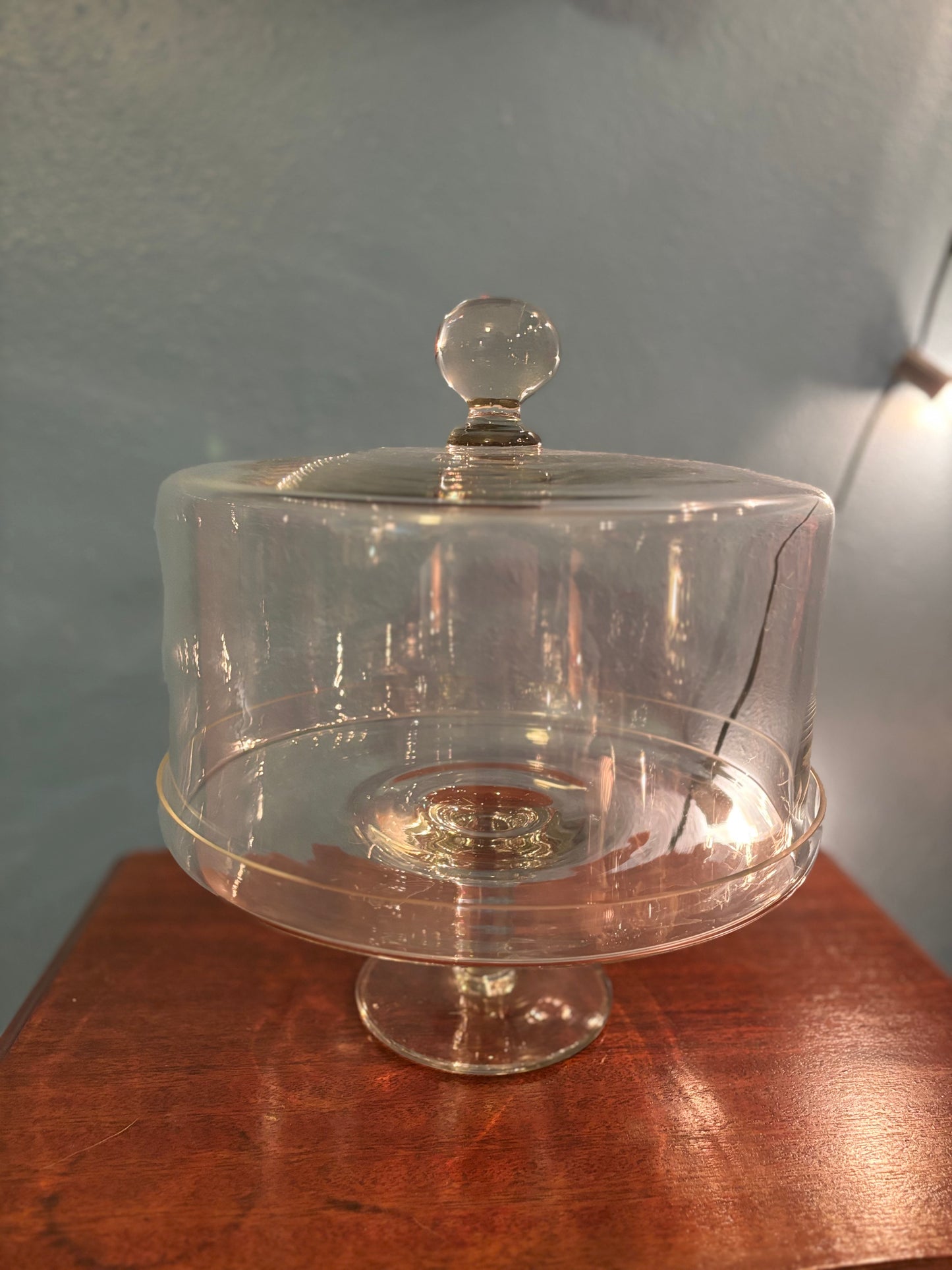 Heavy Glass Cake Stand with Dome – 10” x 10” x 12” – 5.8 lbs