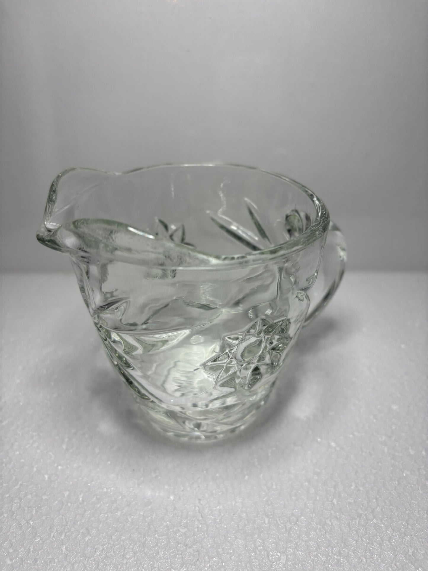 Vintage Starburst Pressed Glass Creamer Pitcher β 3.75" Tall