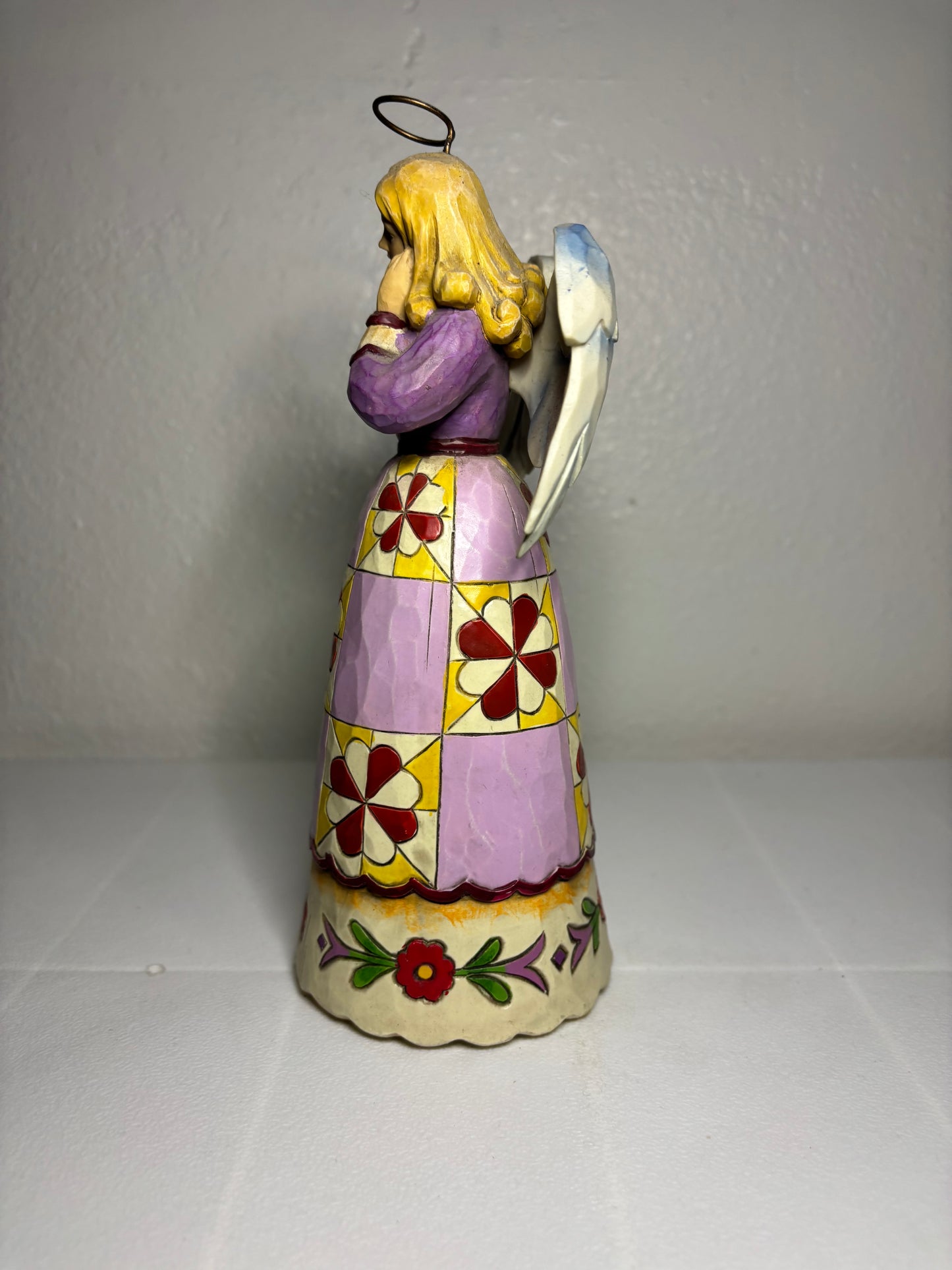 Jim Shore “Love” Angel Figurine – Heartwood Creek – 8" Quilted Folk Art Angel