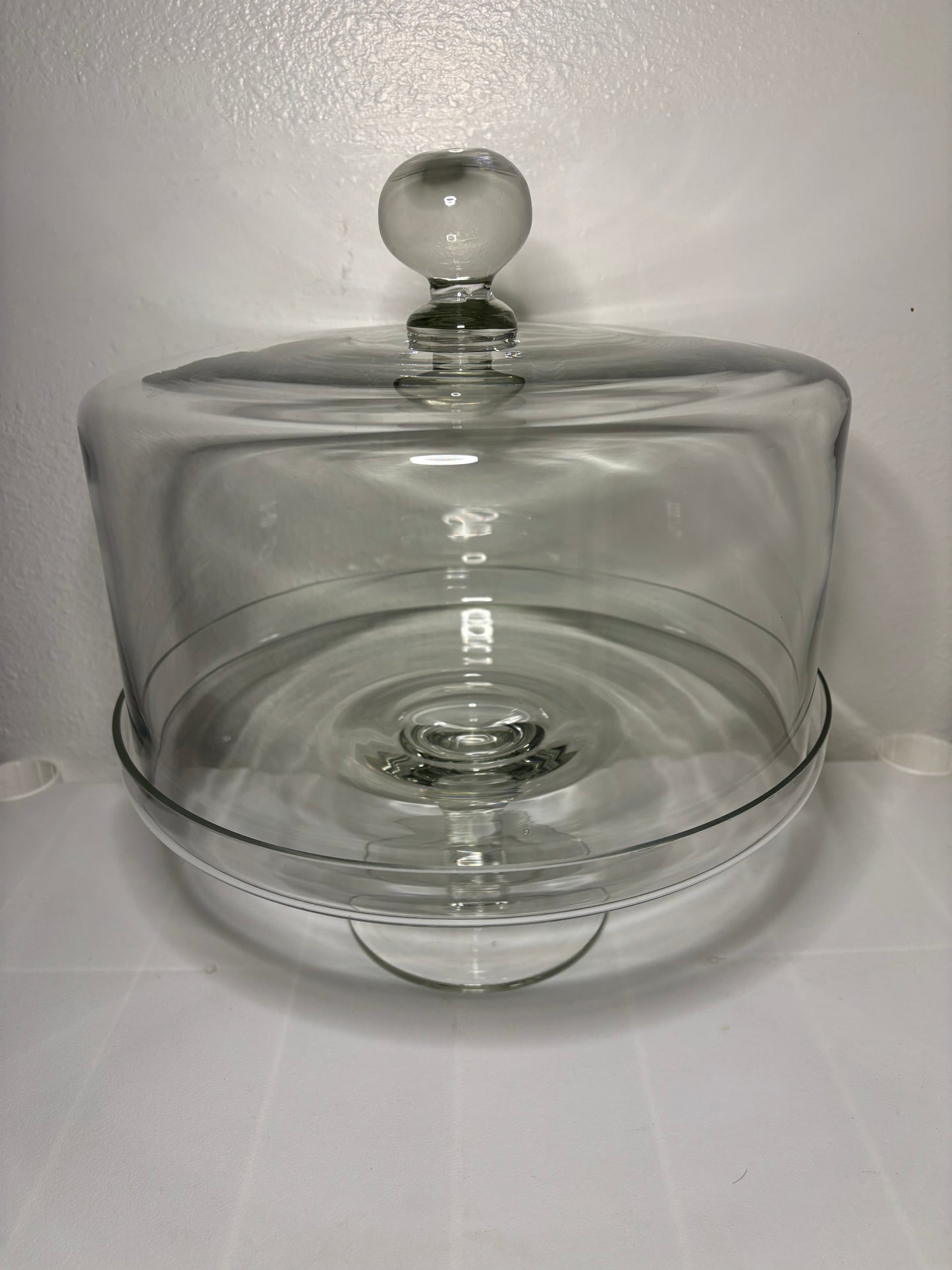 Heavy Glass Cake Stand with Dome – 10” x 10” x 12” – 5.8 lbs