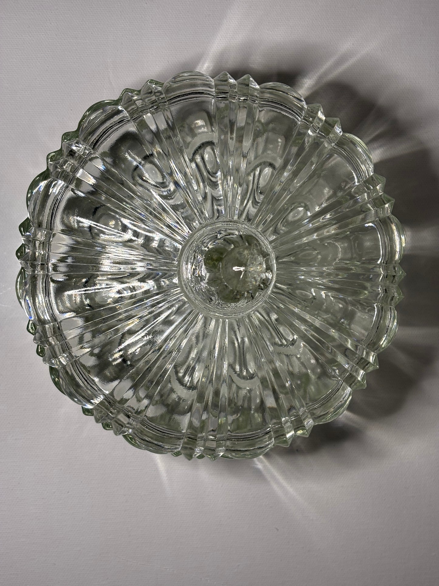 Vintage Clear Pressed Glass Lidded Candy Dish – 7"x5.5"