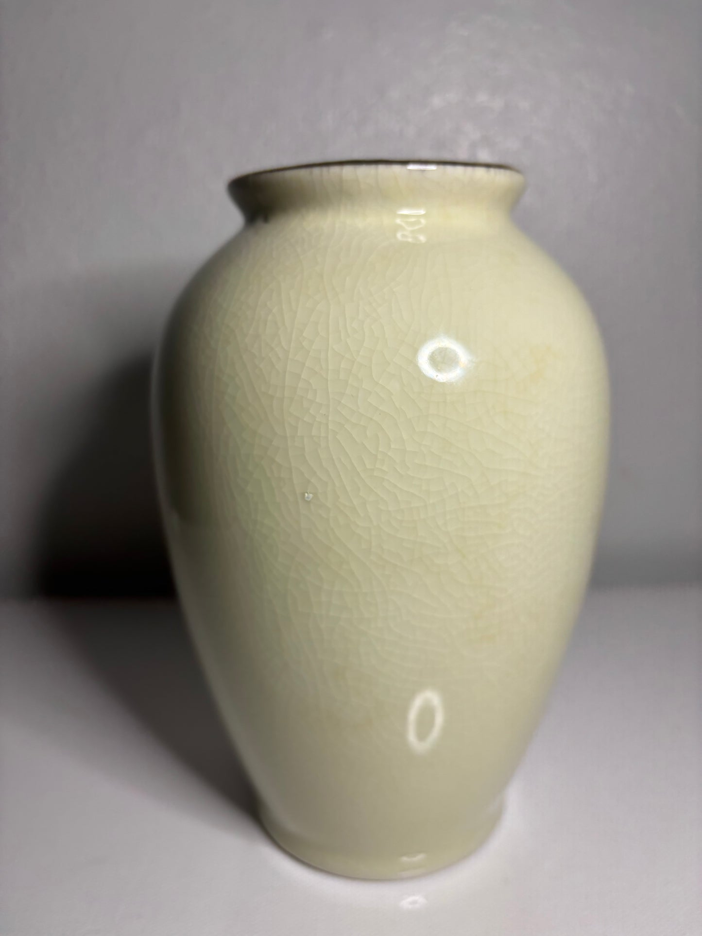 Vintage Floral Ceramic Vase – 6.5" Hand-Painted Crackle Glaze