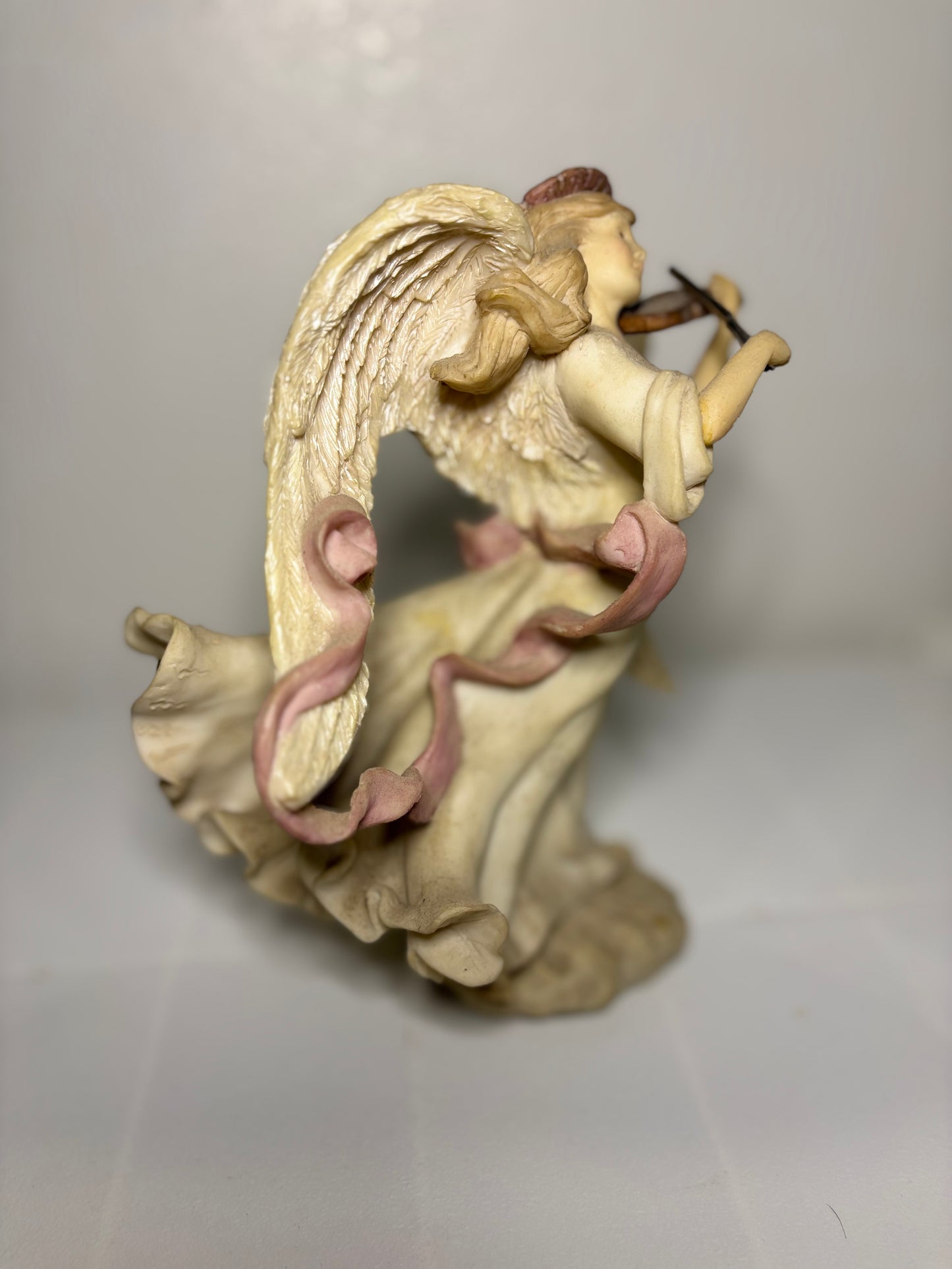 Vintage Violin Angel Figurine – 9” Tall – Serene Heavenly Musician