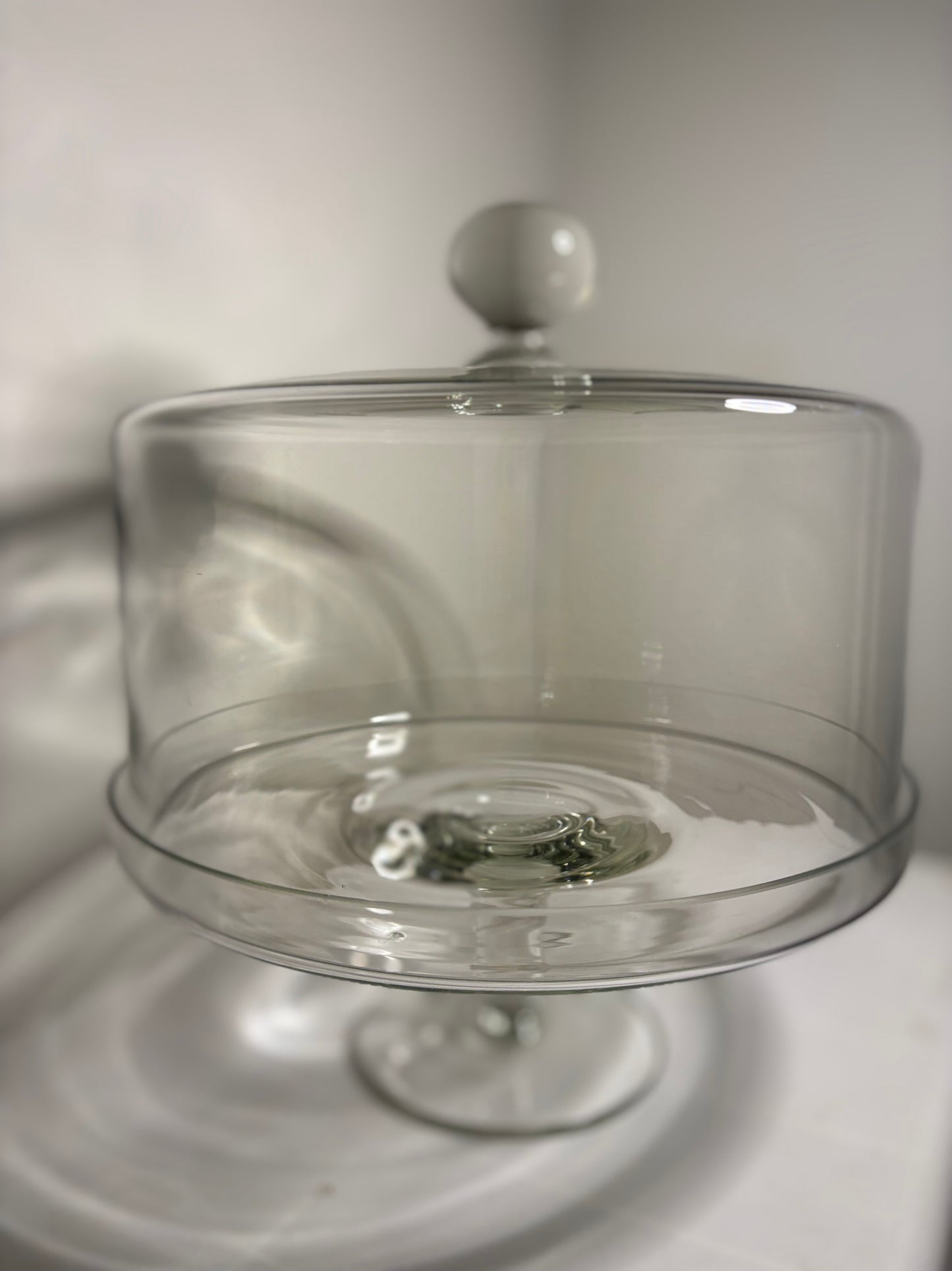 Heavy Glass Cake Stand with Dome – 10” x 10” x 12” – 5.8 lbs