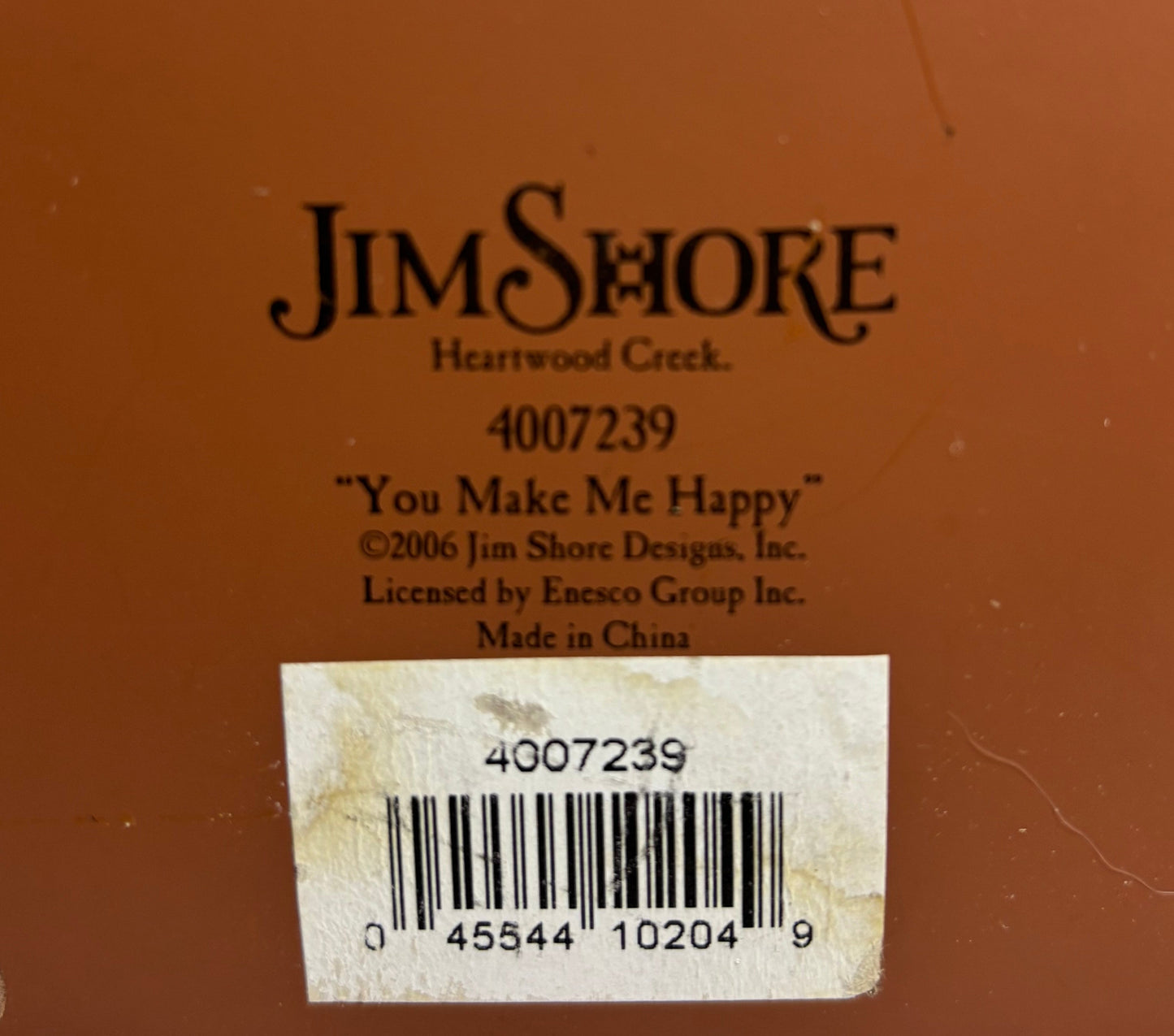 Jim Shore Heartwood Creek Figurine – You Make Me Happy (4007239) – 8” Tall