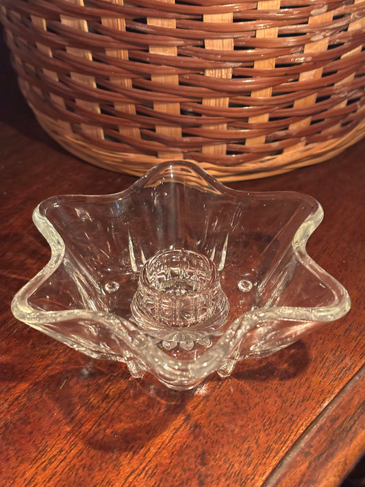 Vintage Flared Glass Flower Frog Bowl – 4.5" Wide