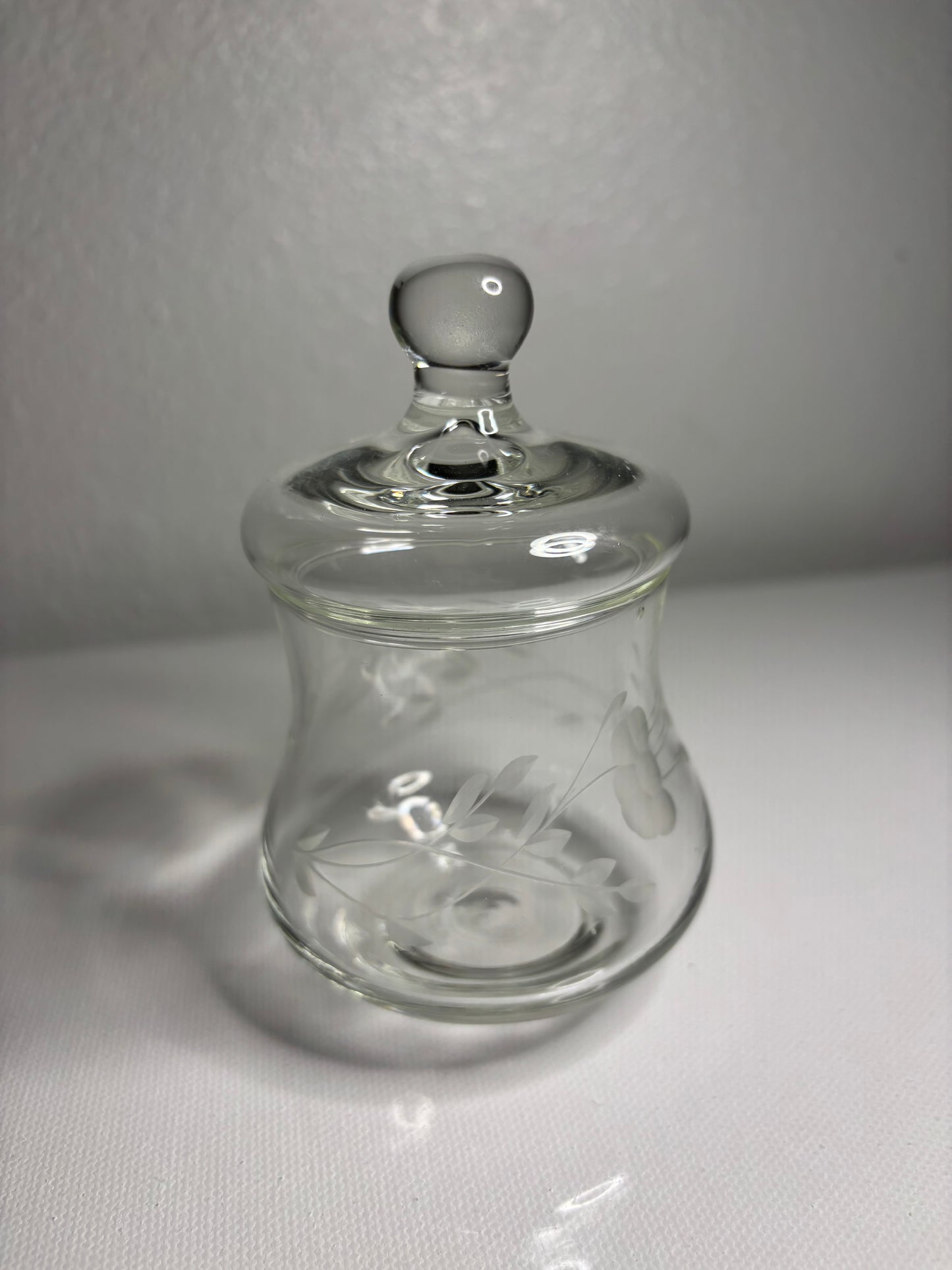Etched Glass Honey or Jam Jar with Lid – 2.5"x2.5"x4"