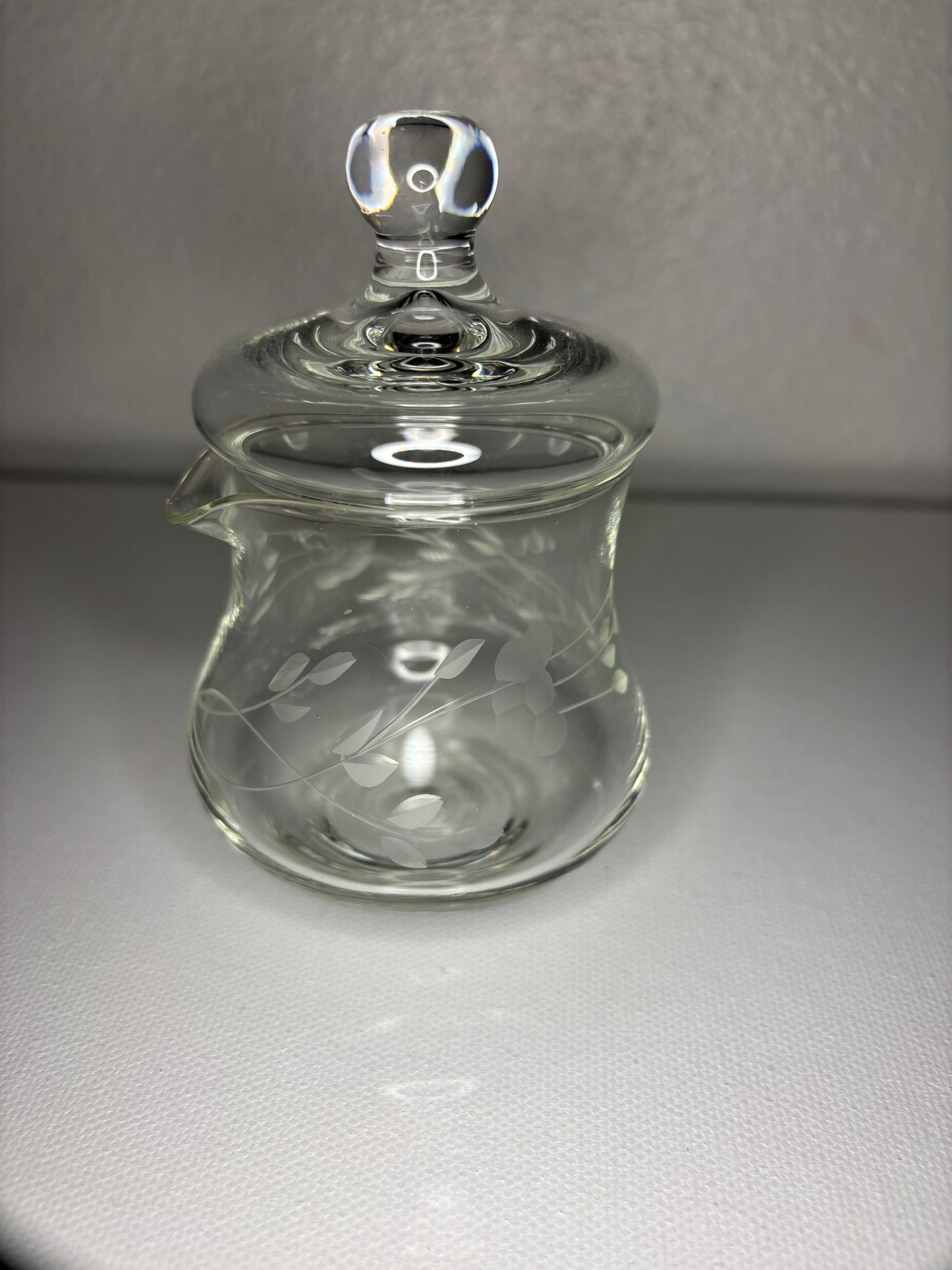 Etched Glass Honey or Jam Jar with Lid – 2.5"x2.5"x4"