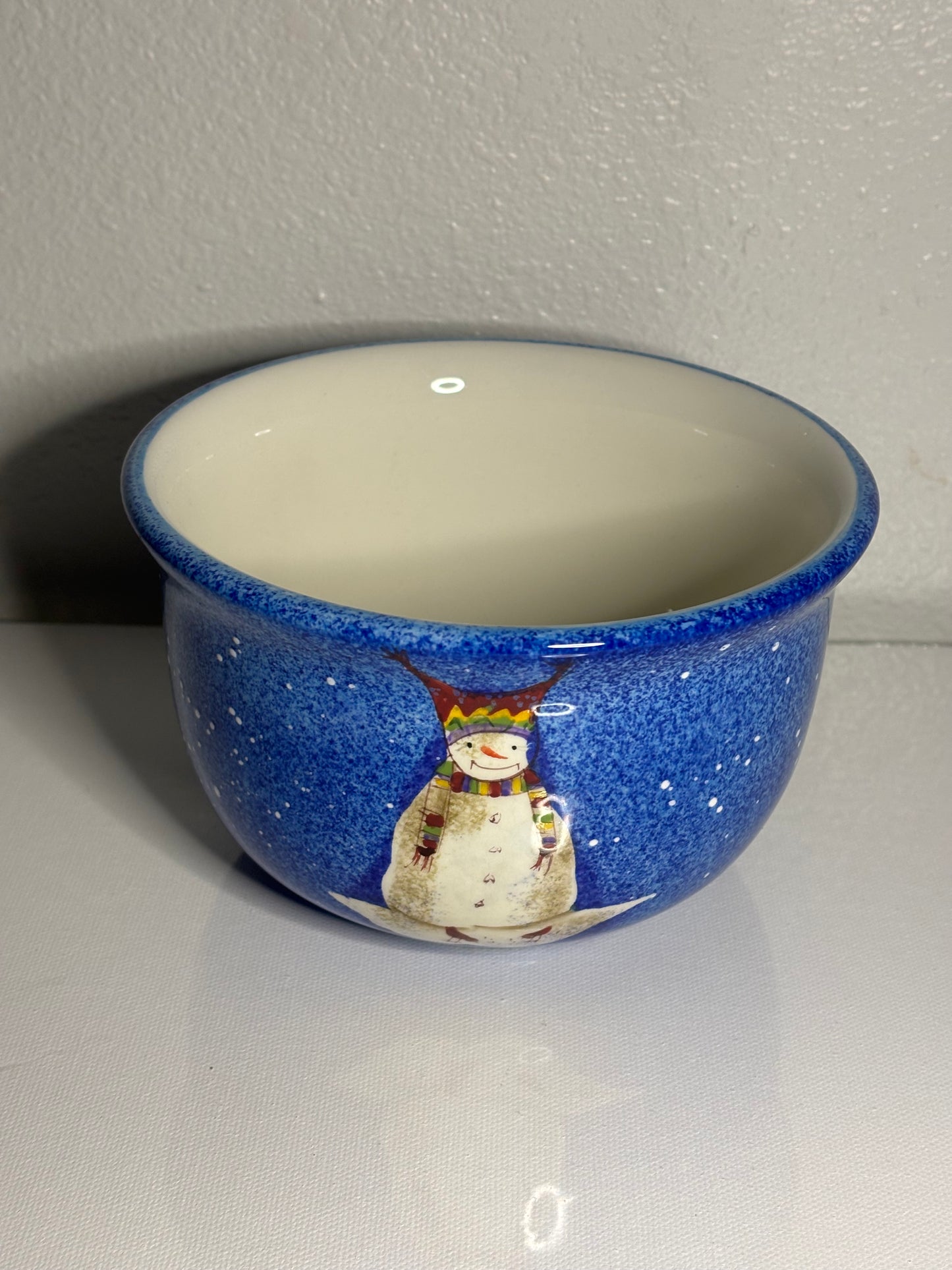 Festive Blue Snowman Bowl – 6"x6"x4"