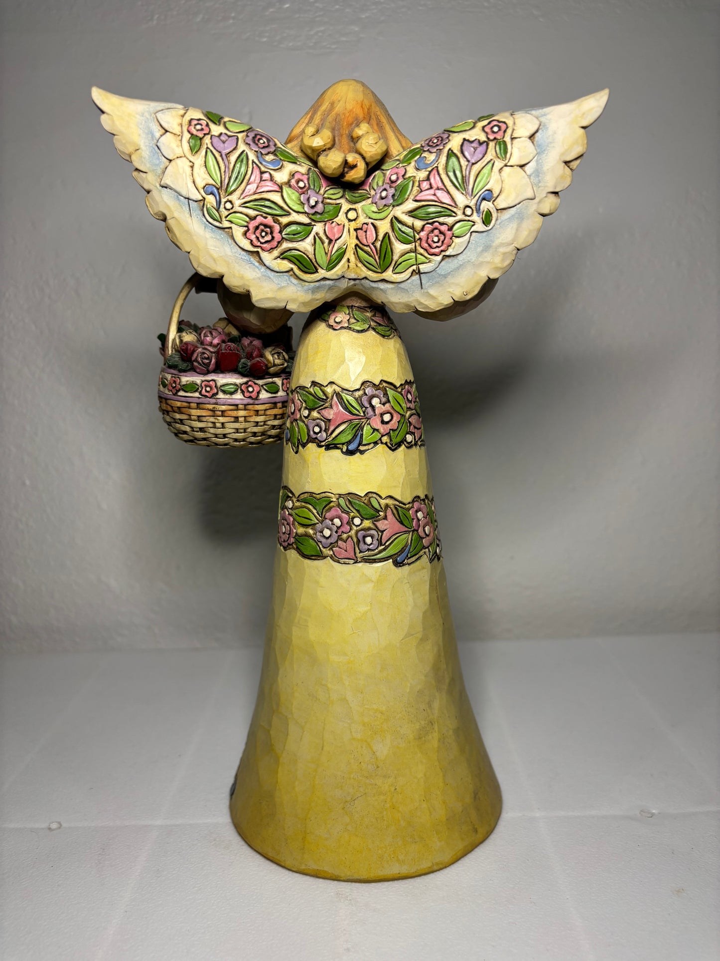 Jim Shore Heartwood Creek Angel – Peace in the Garden – 10” Figurine with Basket of Roses