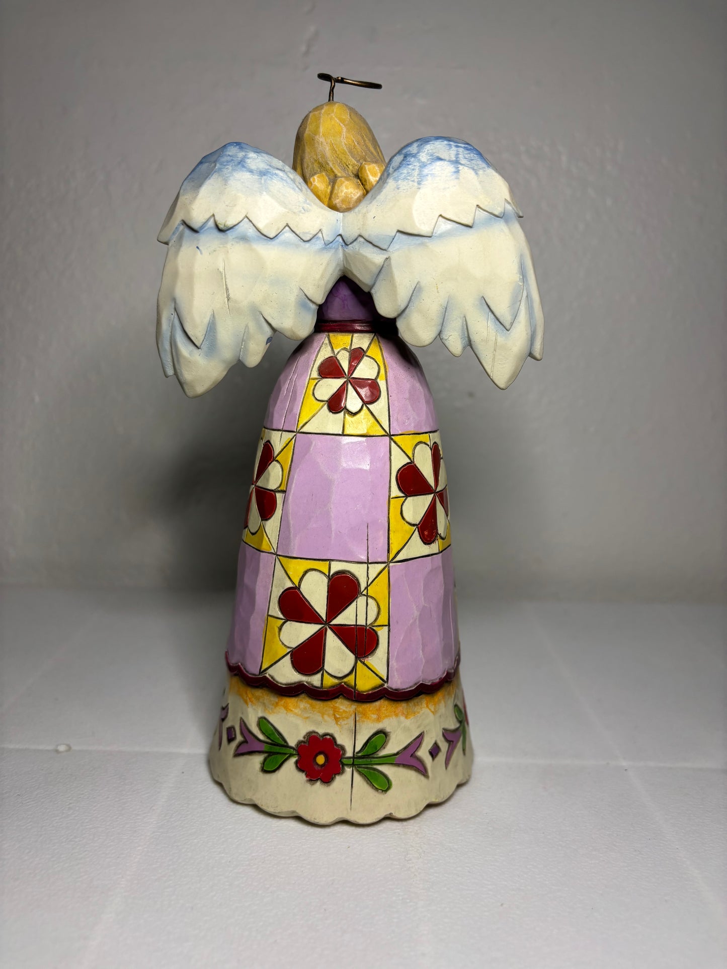 Jim Shore “Love” Angel Figurine – Heartwood Creek – 8" Quilted Folk Art Angel