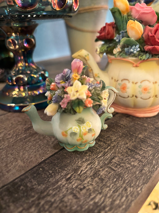 Petite Bloom – Miniature Floral Teapot Figurine
