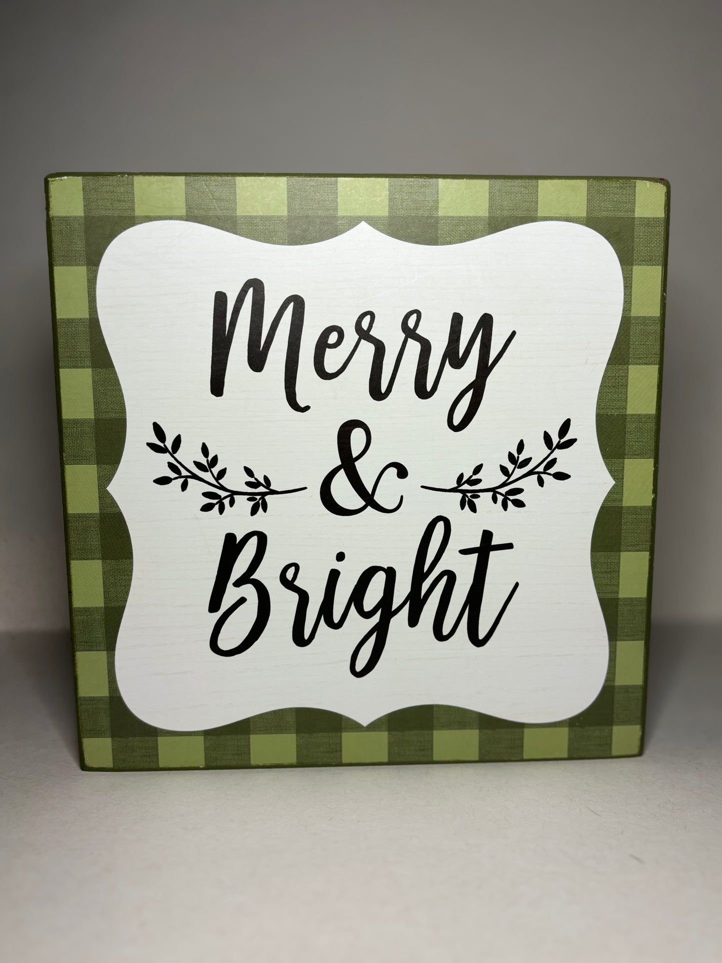 Merry & Bright Wooden Holiday Wall Decoration