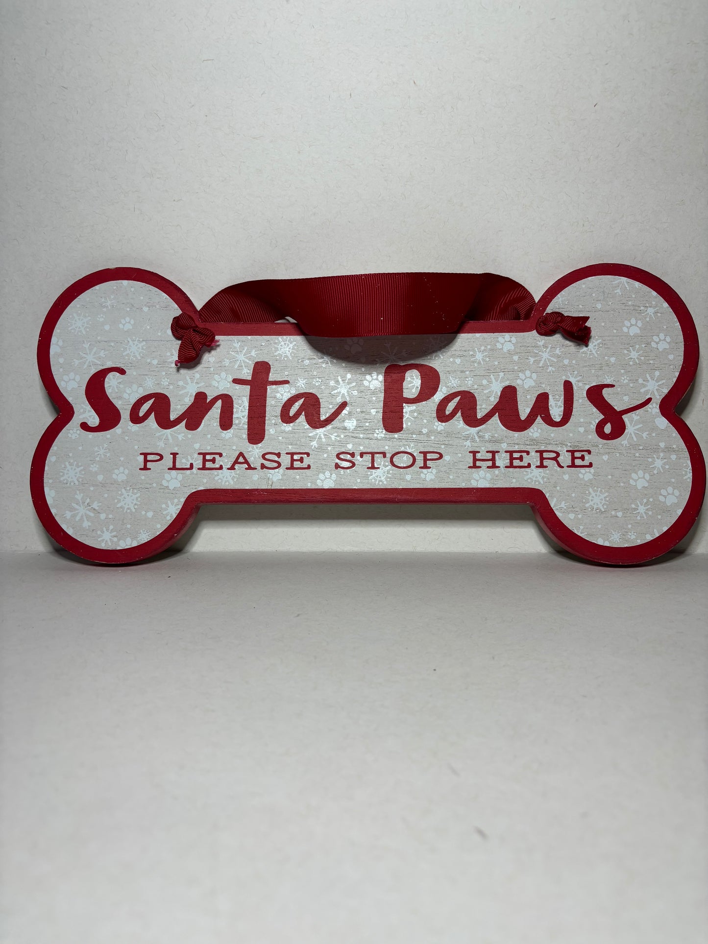Santa Paws Holiday Wooden Sign Home Decor