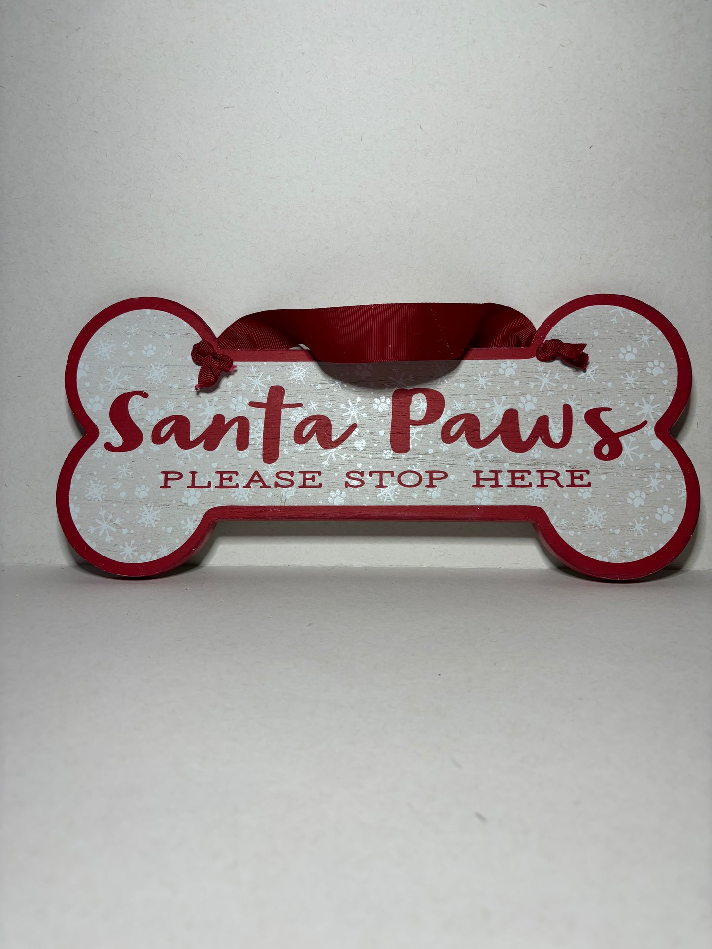 Santa Paws Holiday Wooden Sign Home Decor
