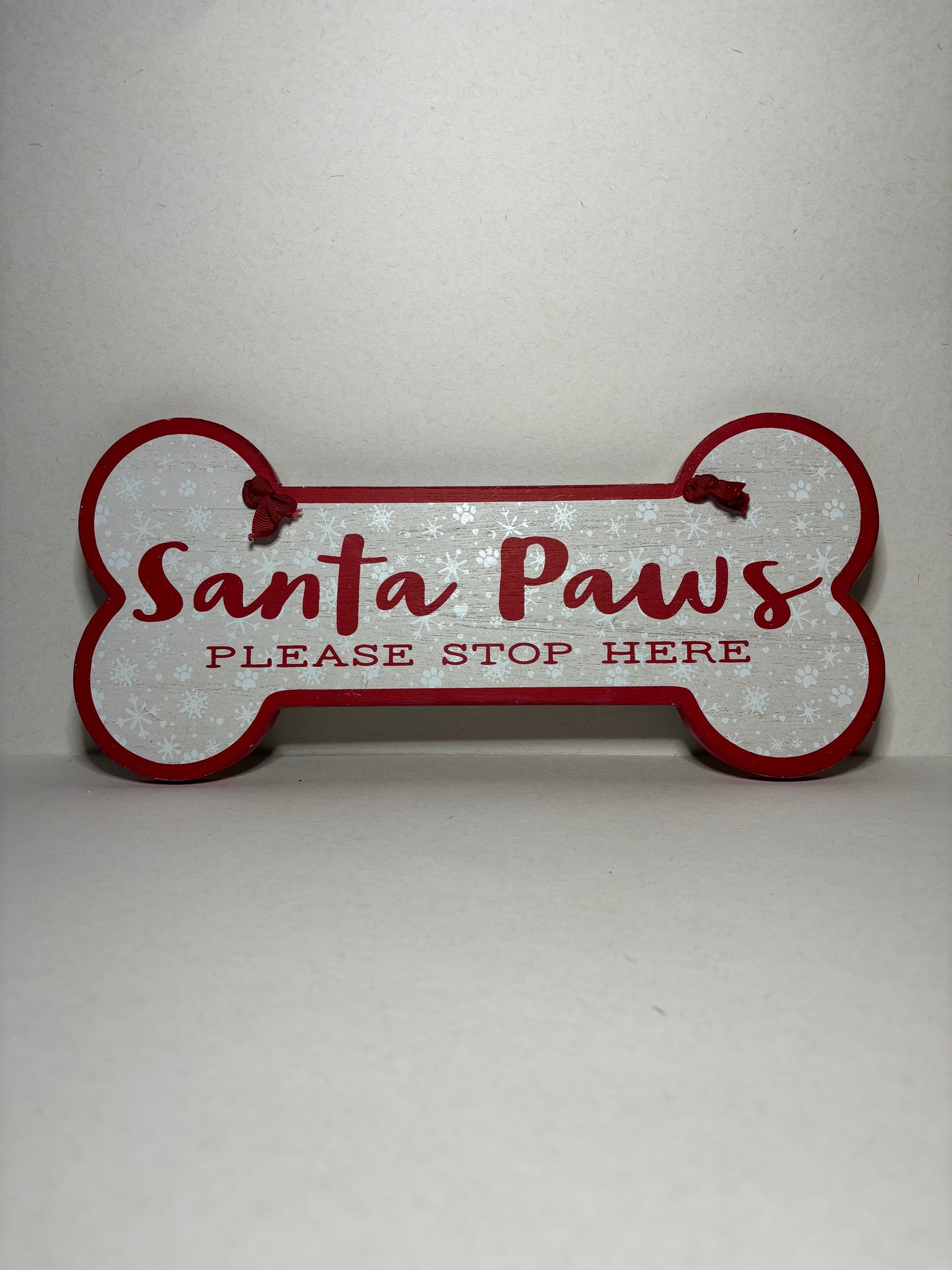 Santa Paws Holiday Wooden Sign Home Decor
