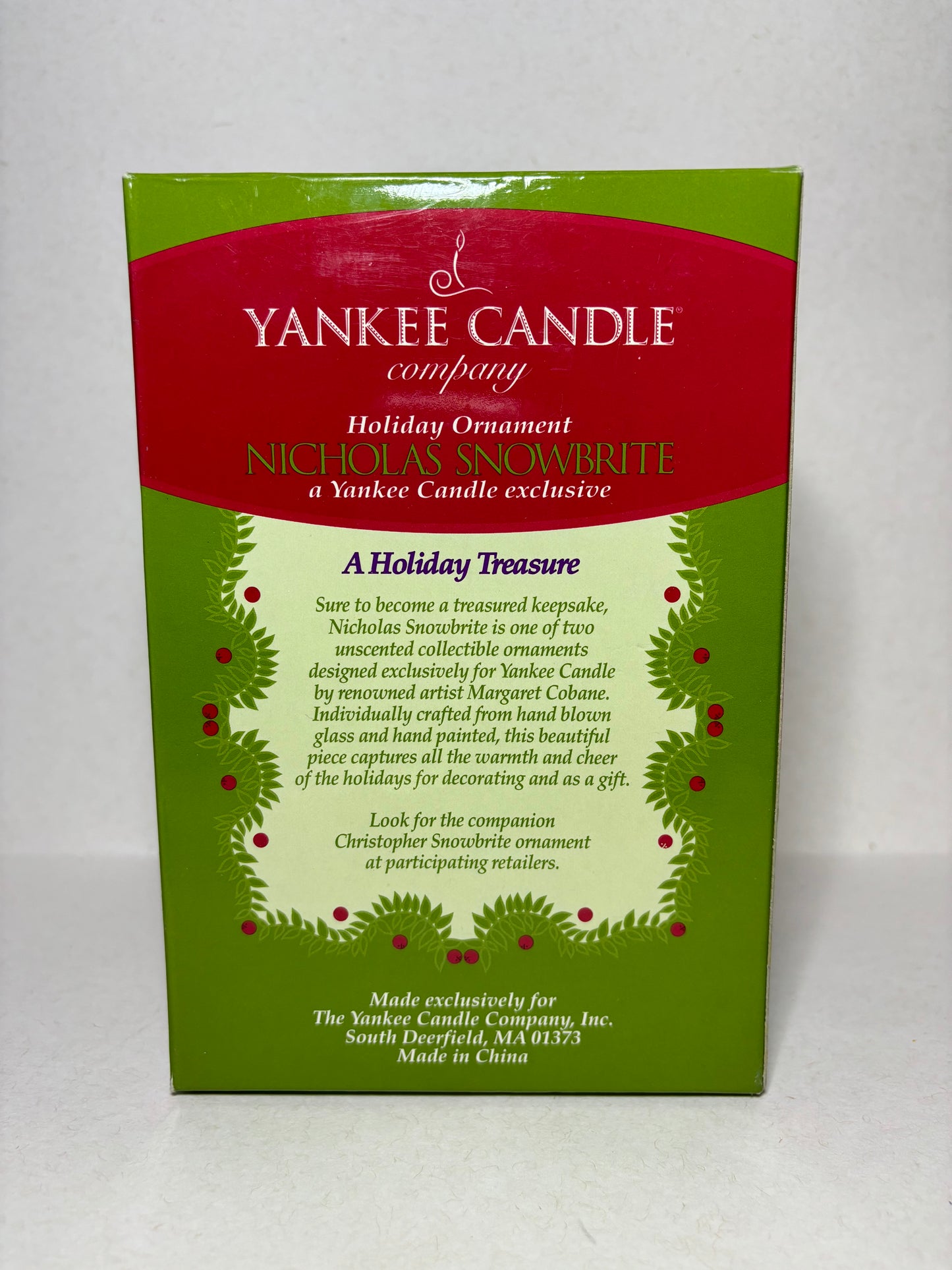 Yankee Candle Holiday Ornament "Nicholas Snowbrite"
