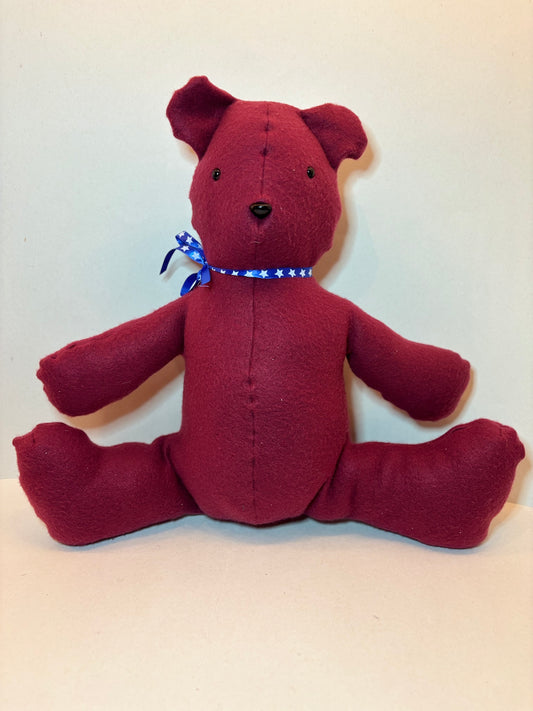 Burgundy Plush Bear 18"